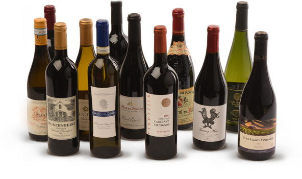 wine bottles standing